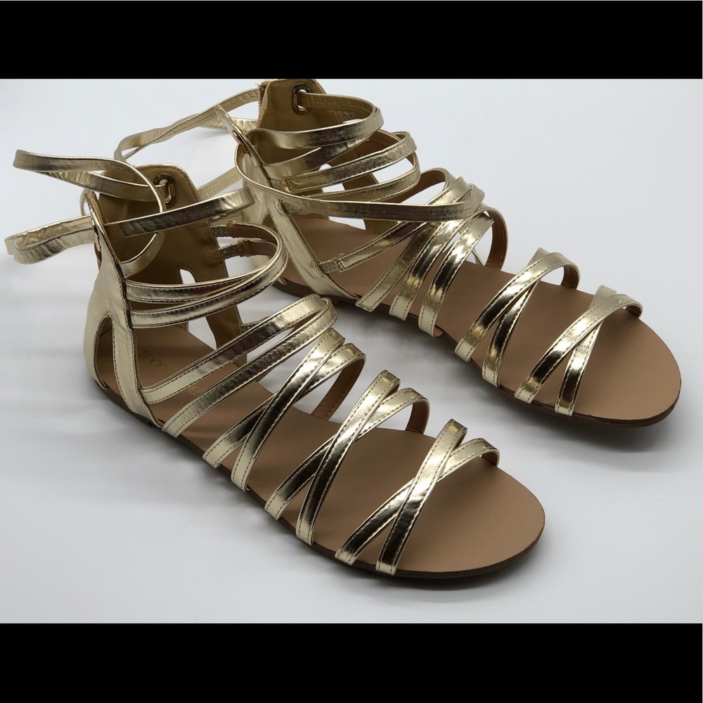 Never worn‼️Gold Strappy Gladiator Sandal